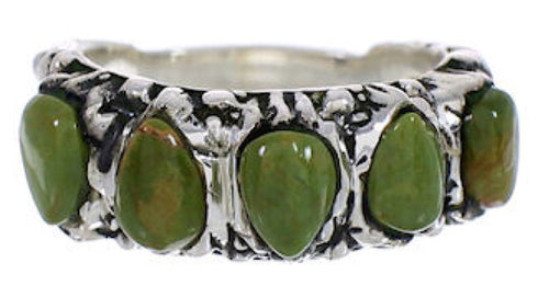 Southwestern Sterling Silver Turquoise Ring Size 7-1/4 WX34745